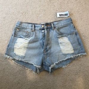 Brandy Melville distressed denim shorts